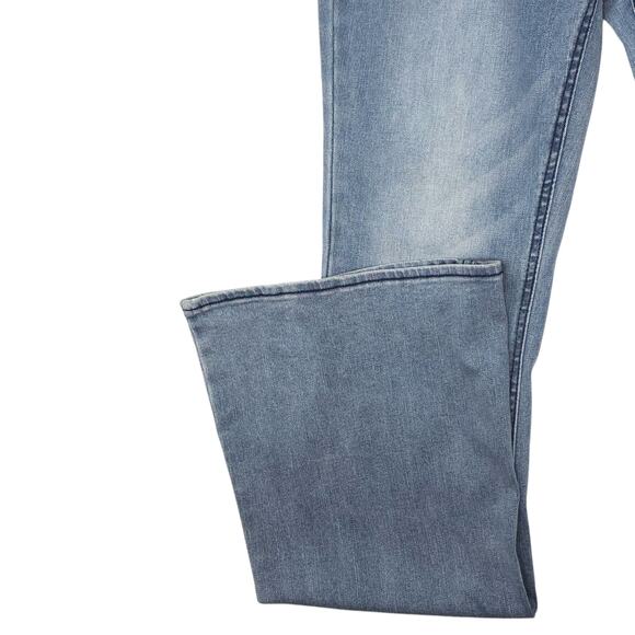Womens Jeans Juniors 3 Blue Flare High Rise Pullon Stretch Light Wash New - Picture 5 of 12